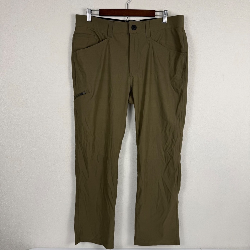 Orvis‎ Mens Outdoor Performance Pants Brown Olive Stretch Water Repellent 36x30